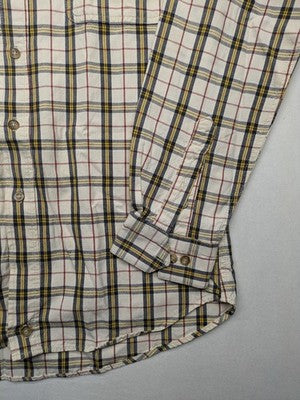 Panhandle Slim multi plaid shirt, button-down, single chest pocket with embroidered crest.