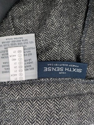 Buena Vista beige pants classic herringbone pattern wool silk blend with stretchy waistband