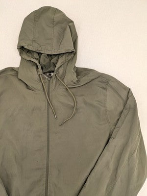 Blend khaki windbreaker jacket 3XL with drawstring hood and full zipper.