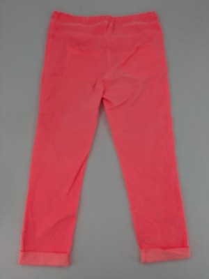 Pink Cherry pink jogpants with elastic waistband, decorative button placket, and rolled cuffs.