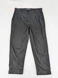 Zara grey chino pants with front pleats, rolled cuffs, and classic straight leg design.
