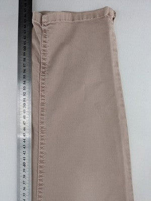 Cambio straight leg jeans beige with classic five-pocket design and zipper fly.