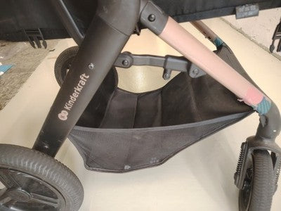Kinderkraft pink 2-in-1 baby stroller with large wheels and elegant design.