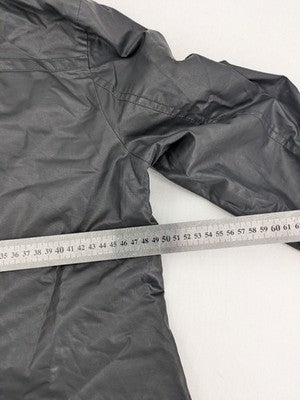 Mavi parka coat black waxed cotton check flannel lining four front pockets