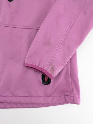 Nkd pink purple softshell jacket with fleece lining and high collar, visible wear marks.