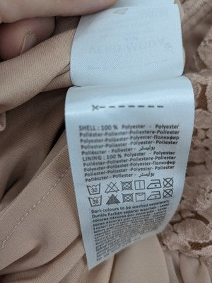 Vero Moda pink wedding dress with lace bodice and keyhole back detail.