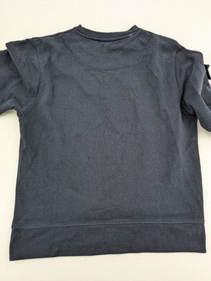 Nautica navy sweatshirt with embroidered logo on chest and patch on sleeve.