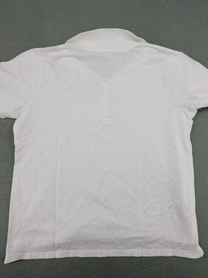 Darling Harbour white polo shirt with collar and three-button placket.