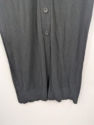 Esprit black knit jumper with button placket and deep V-neck, made from LENZING™ ECOVERO™ viscose.