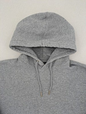 Jack & Jones grey hoodie with drawstring hood, kangaroo pocket, and ribbed cuffs.
