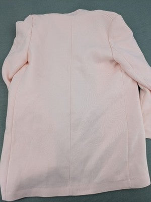 Dorothy Perkins pink long blazer open front with classic lapels and two front pockets