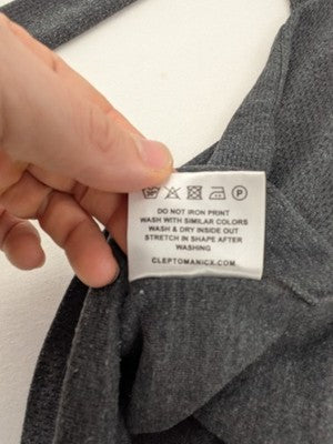 Clepto Manicx grey turtle neck jumper textured waffle piqué fabric, regular fit.
