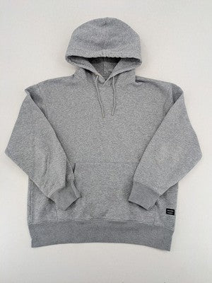 Jack & Jones grey hoodie with drawstring hood, kangaroo pocket, and ribbed cuffs.