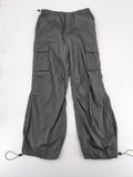 Redial cargo pants khaki green lightweight nylon with adjustable features and baggy fit