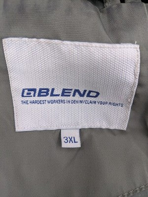 Blend khaki windbreaker jacket 3XL with drawstring hood and full zipper.