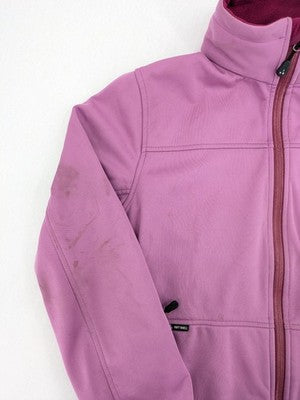 Nkd pink purple softshell jacket with fleece lining and high collar, visible wear marks.