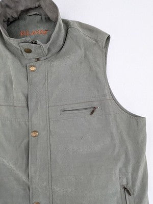 MN.MODE grey vest full zip with stand collar and multiple secure pockets