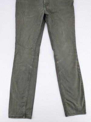 H&M khaki skinny fit jeans with classic five-pocket design and stretch cotton material.