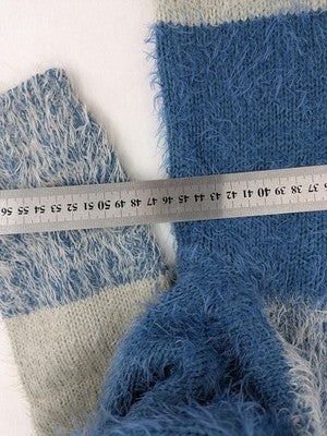 Bodyflirt knit jumper beige blue grey colorblock stripes soft material classic round neck