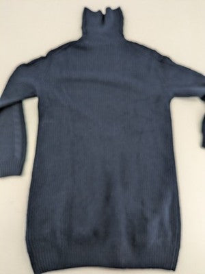 Tchibo navy sweater dress with cable knit pattern and cozy roll neck.