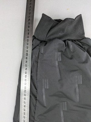 GEF grey loungewear joggers quilted design, fleece-lined, elastic waistband with drawstring.