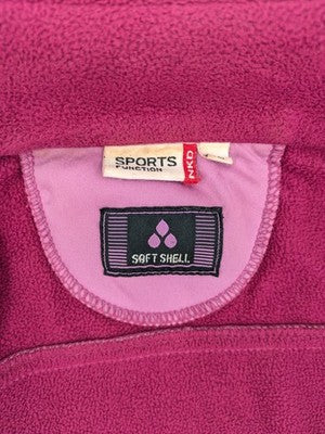 Nkd pink purple softshell jacket with fleece lining and high collar, visible wear marks.