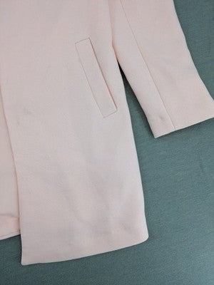 Dorothy Perkins pink long blazer open front with classic lapels and two front pockets
