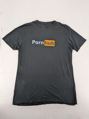 Pornhub orange short sleeve t-shirt classic logo graphic design size XXL