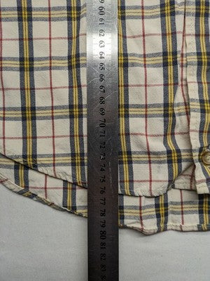 Panhandle Slim multi plaid shirt, button-down, single chest pocket with embroidered crest.