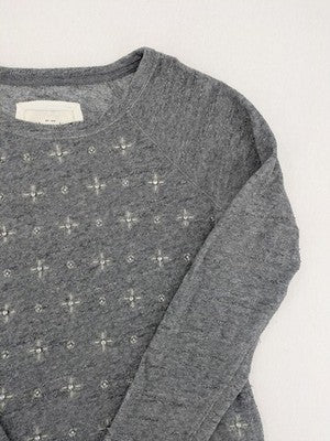 Abercrombie & Fitch grey sweatshirt with embroidered details and raglan sleeves.