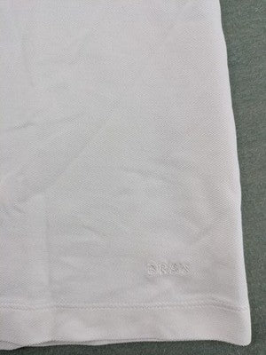 BRAX white polo shirt short sleeve 100% Pima cotton with embroidered logo and button placket.