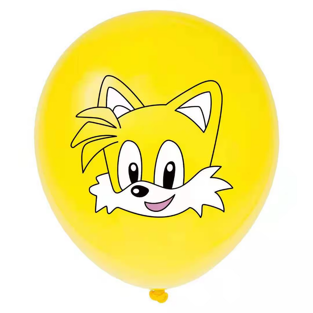 DEKO Sonic the Hedgehog party balloons black and red with various character designs.