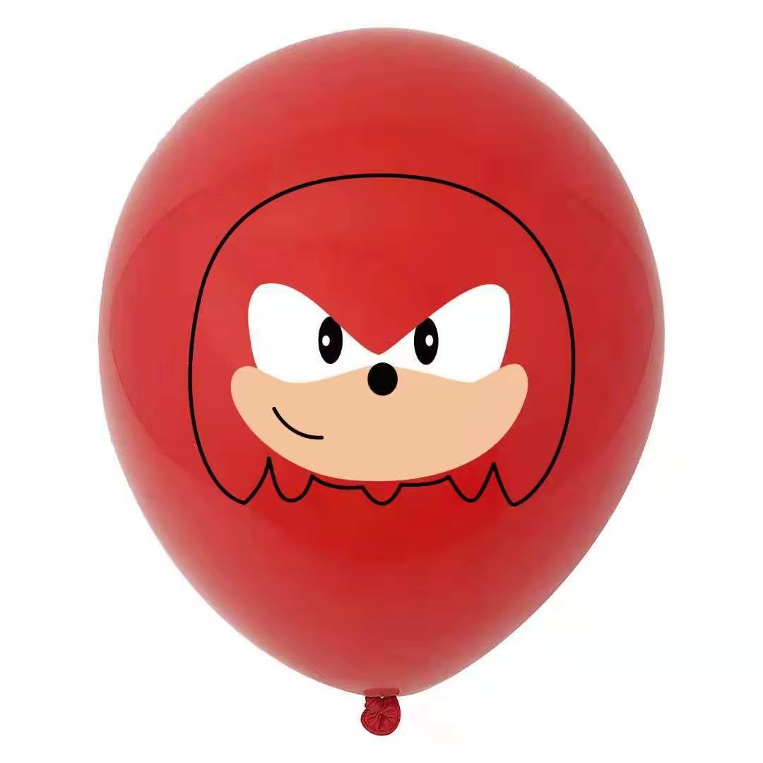 DEKO Sonic the Hedgehog party balloons black and red with various character designs.