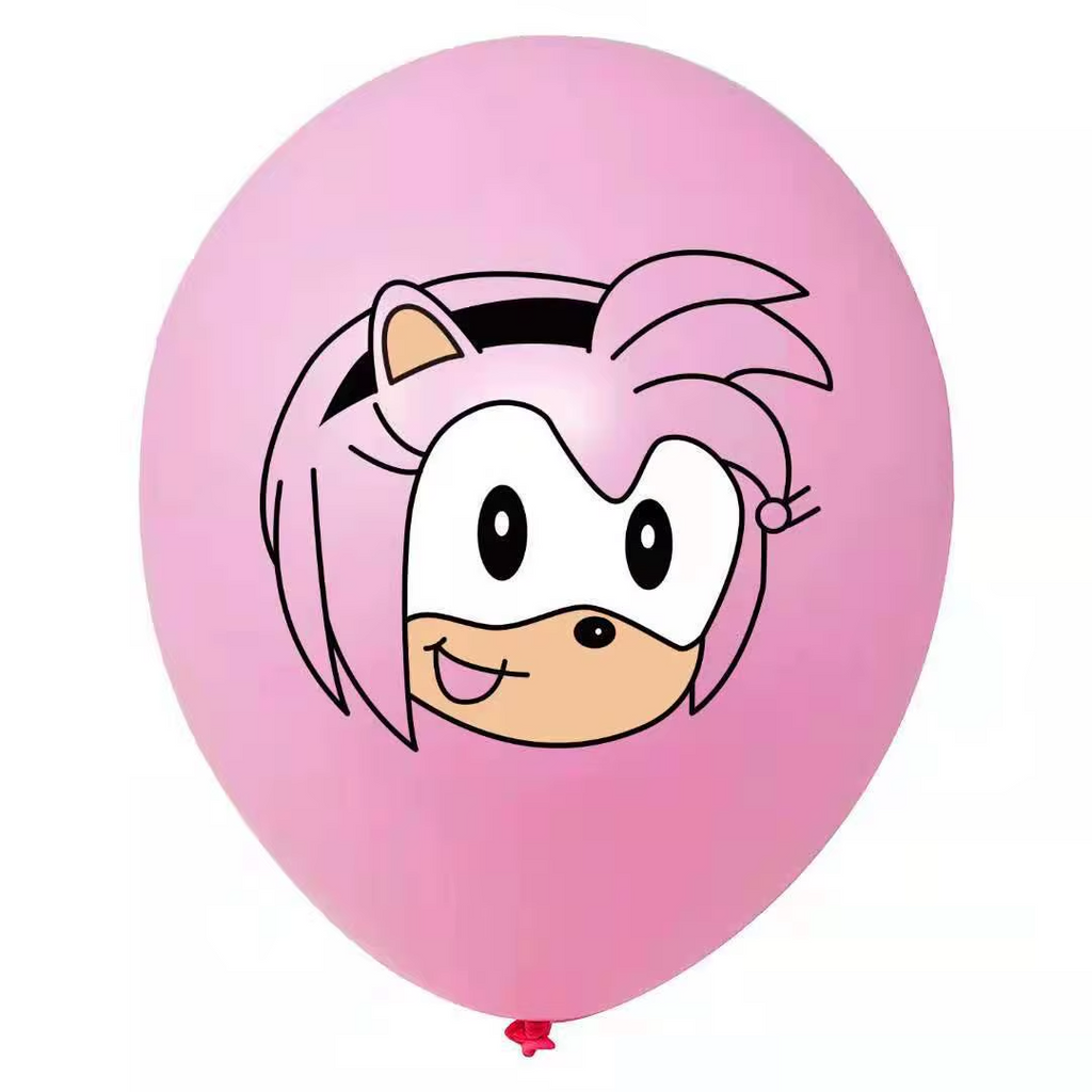 DEKO Sonic the Hedgehog party balloons black and red with various character designs.