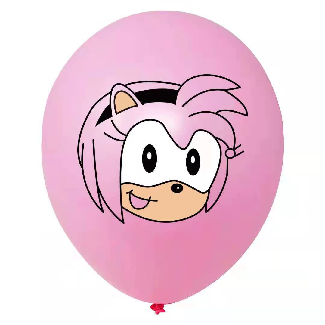 DEKO Sonic the Hedgehog party balloons black and red with various character designs.