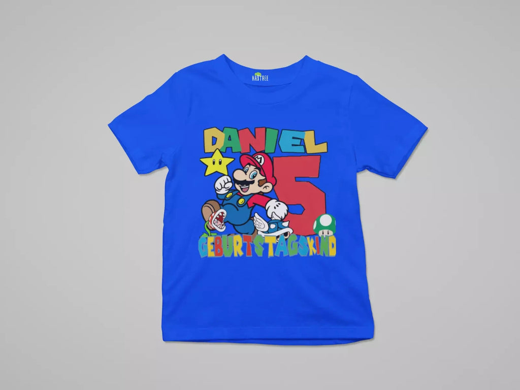 Baumwolle multi T-shirt featuring Super Mario graphic, personalized design, made from 100% organic cotton.