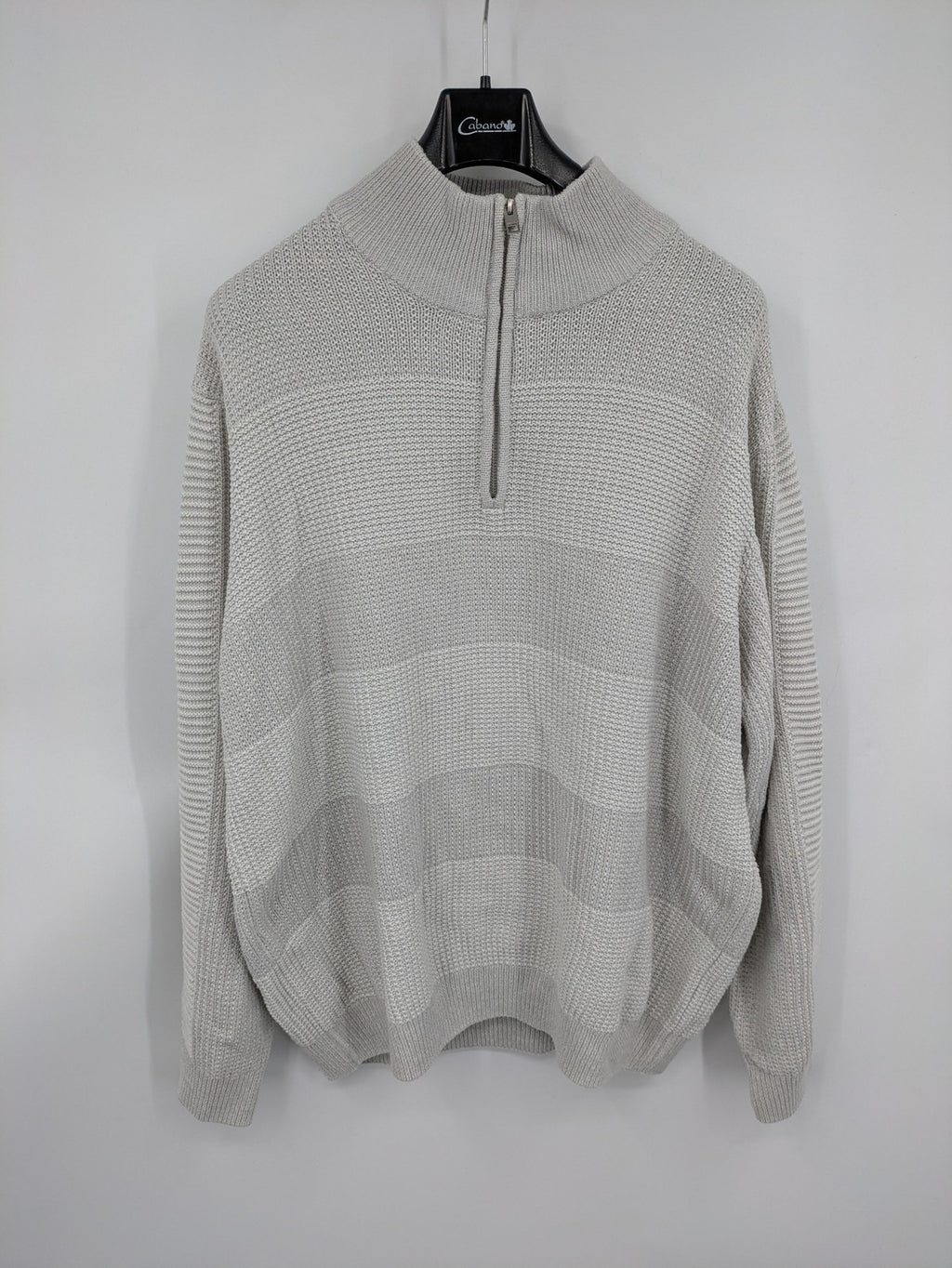 Jack & Jones grey turtle neck jumper with half zip and textured knit design.