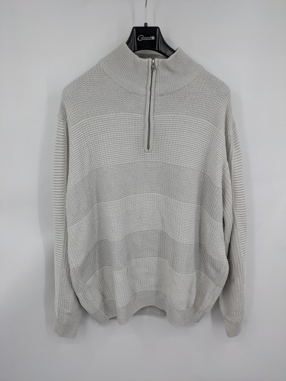 Jack & Jones grey turtle neck jumper with half zip and textured knit design.