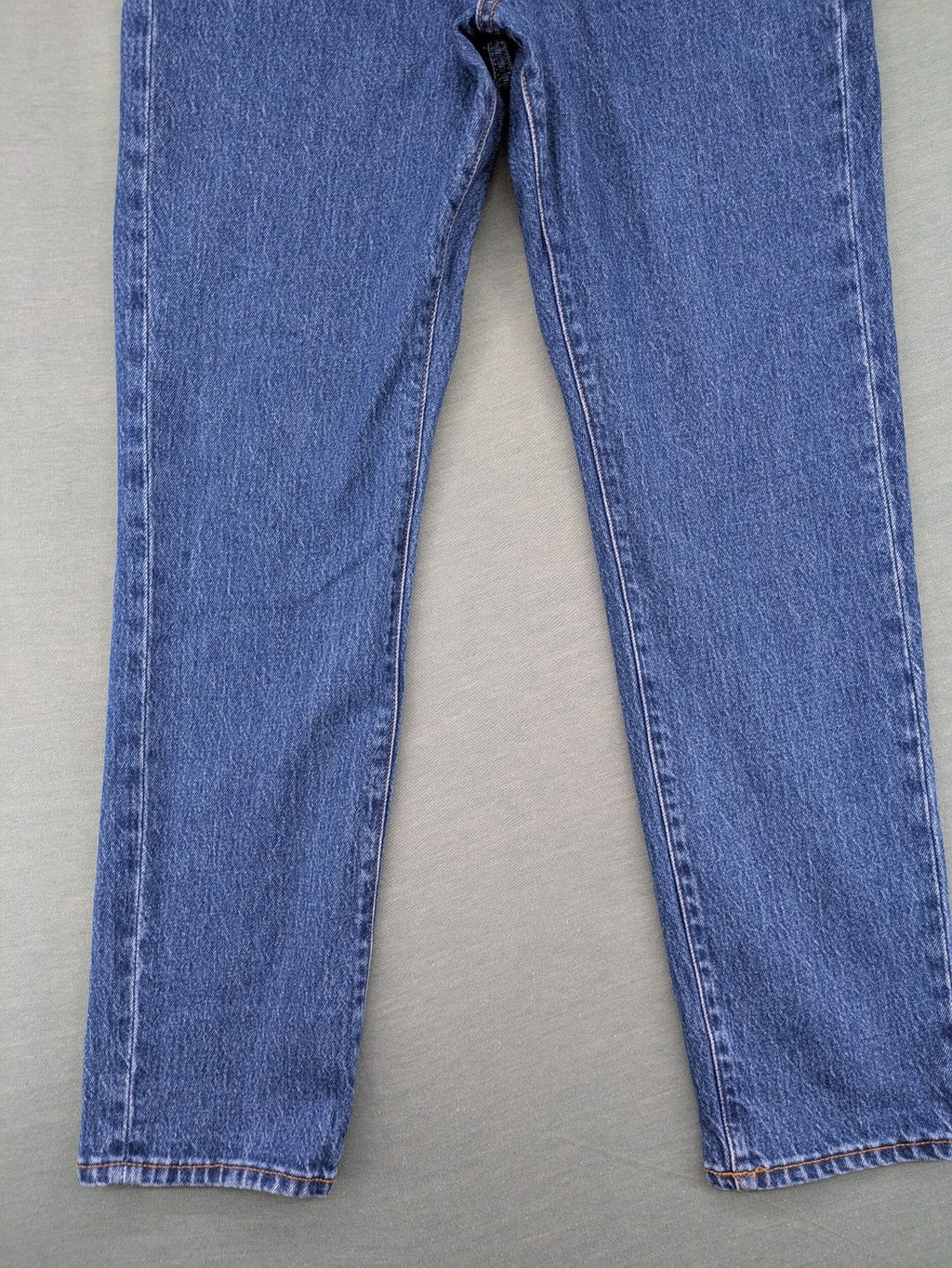 Selected Homme blue straight fit jeans with classic five-pocket design and medium wash denim.