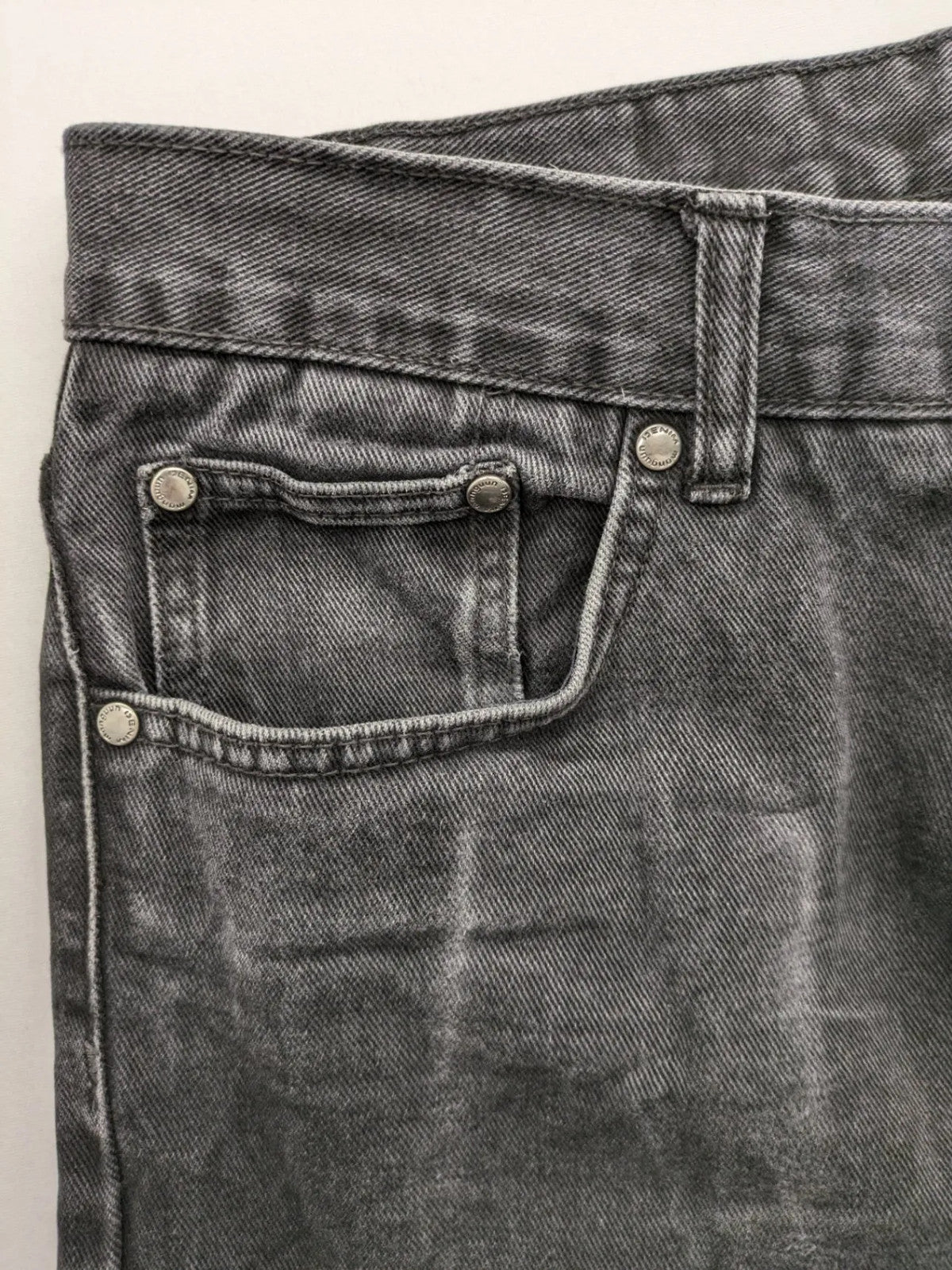 Manguun straight jeans black grey washed denim 5-pocket design regular fit