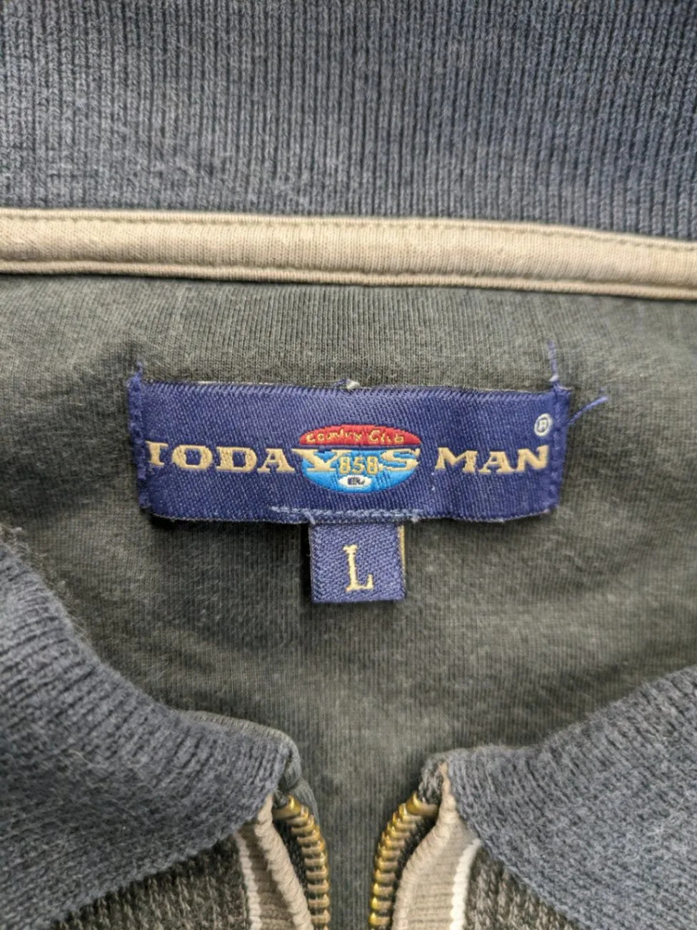 Today's Man turtle neck jumper multi grey melange with 1/4 zip and embroidered logo.