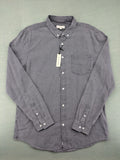 River Island grey button-down shirt with chest pocket and classic collar.