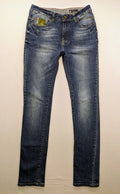 Vingino blue skinny jeans with adjustable waistband and classic wash, made from stretch denim.