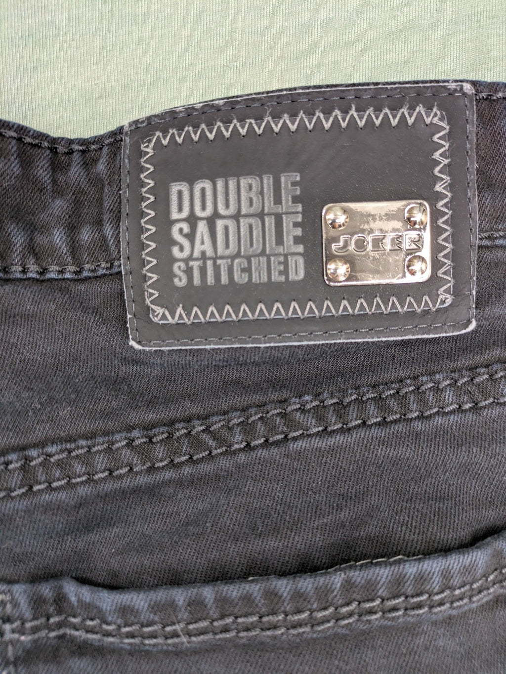 Joker grey straight jeans with double saddle stitch detail and classic 5-pocket design.