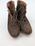 Marc O'Polo brown suede ankle boots with wedge heel and classic lacing.