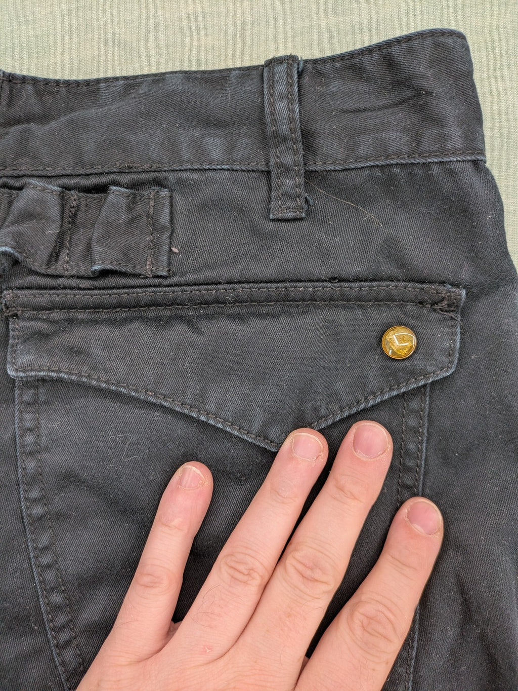 Sisley grey chino pants straight fit button fly classic style cotton material