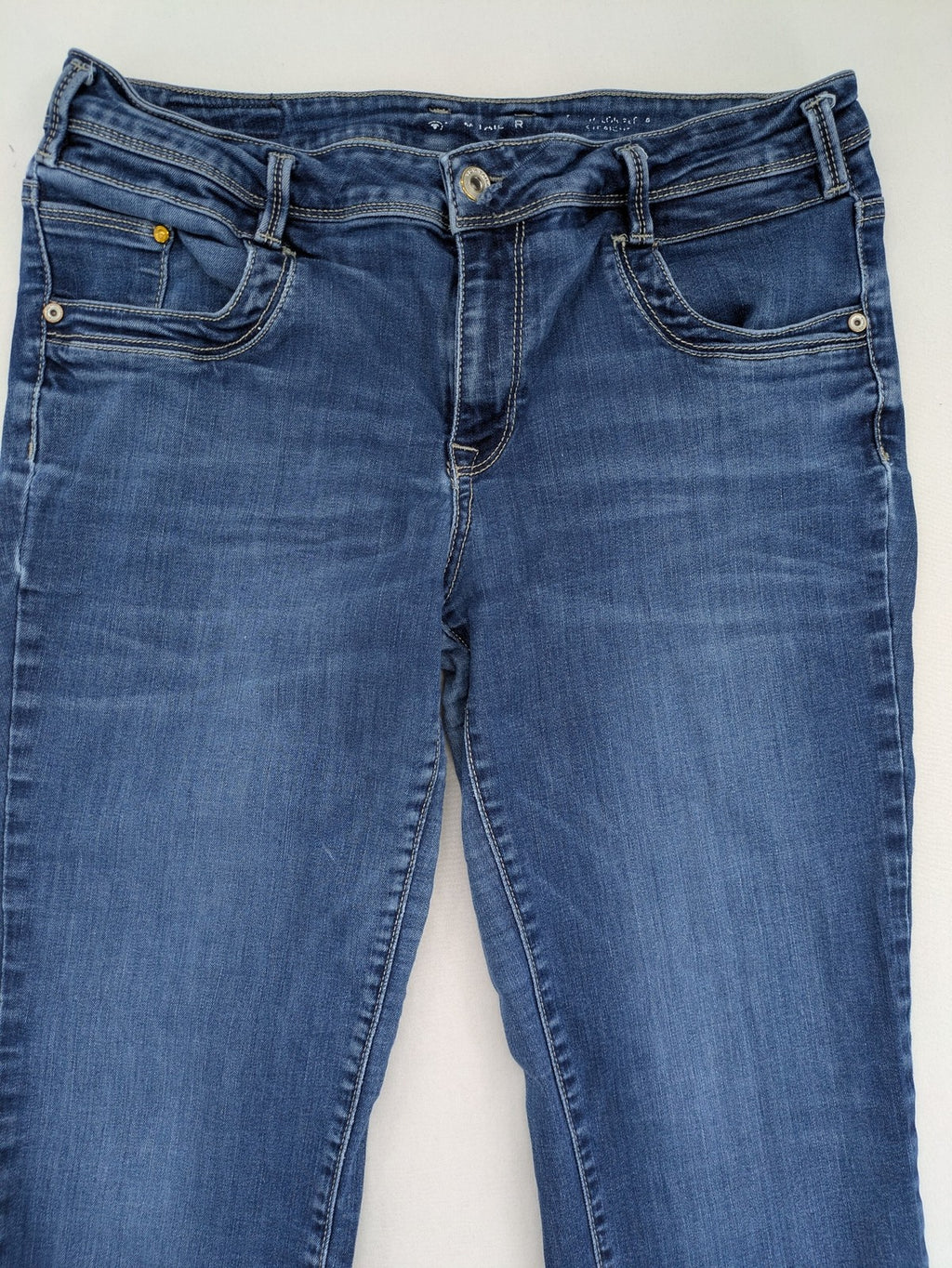 Tom Tailor blue straight jeans Alexa model, classic 5-pocket style, stretch denim material.