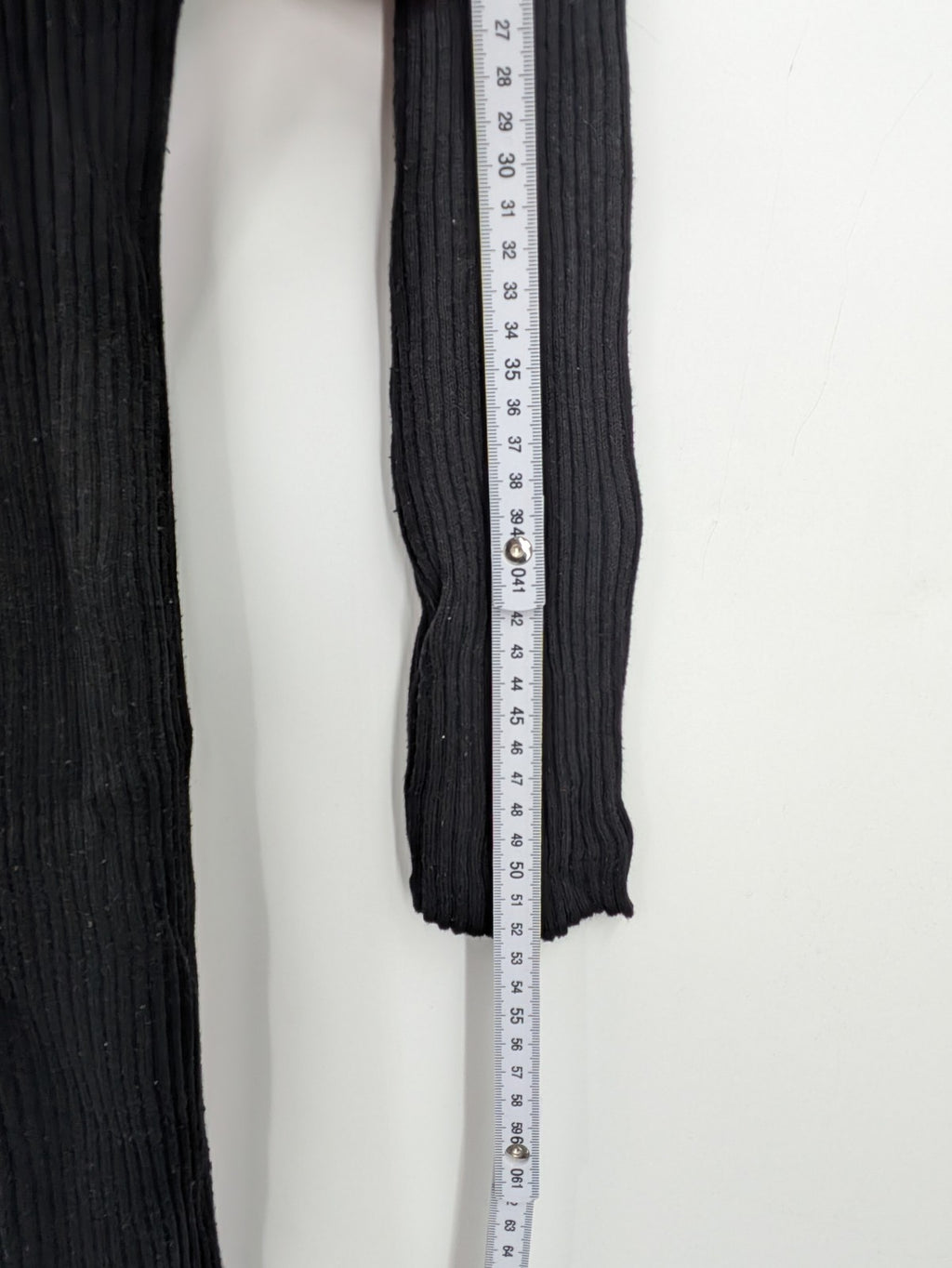 Atmosphere black bodycon midi dress with ribbed texture and long sleeves.