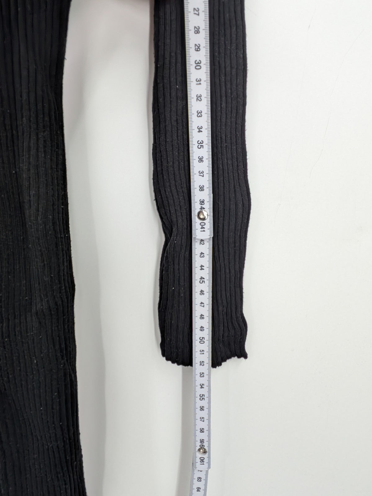 Atmosphere black bodycon midi dress with ribbed texture and long sleeves.