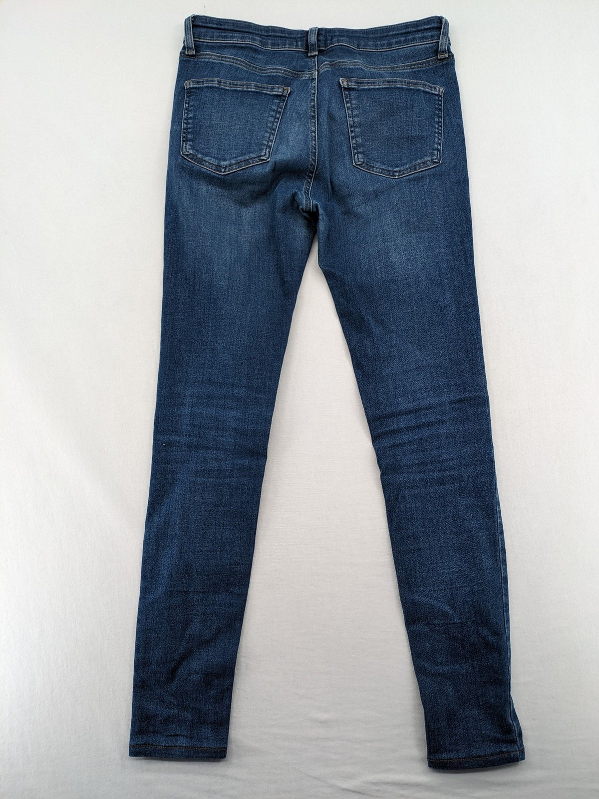 UNIQLO blue skinny jeans mid-rise 5-pocket design cotton stretch denim